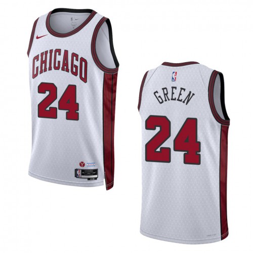 Chicago Chicago Bulls #24 Javonte Green Unisex White 2022-23 Swingman Jersey - City Edition Mens