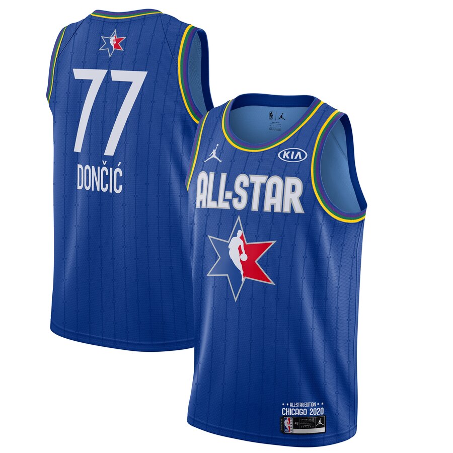 Men's Luka Doncic Jordan Brand Blue 2020 All-Star Game Swingman Finished Jersey