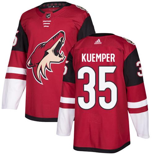 Adidas Arizona Coyotes #35 Darcy Kuemper Maroon Home Authentic Stitched Jersey Men's