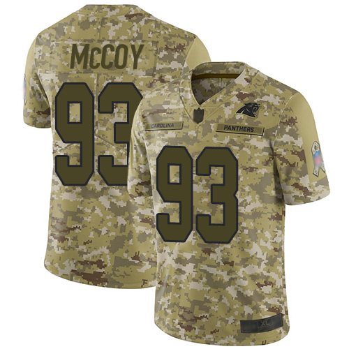 Carolina Panthers #93 Gerald McCoy Camo Men's Stitched Limited 2018 Salute To Service Jersey Men's
