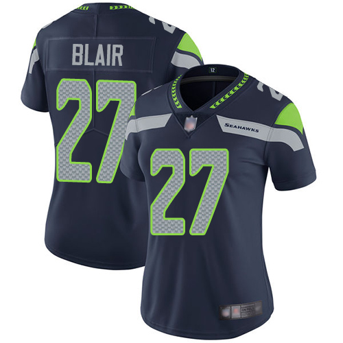 Seattle Seahawks #27 Marquise Blair Steel Blue Team Color Women's Stitched Vapor Untouchable Limited Jersey Womens