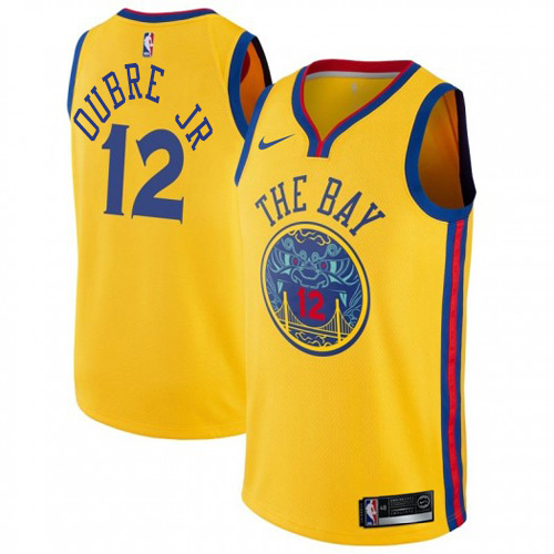 Golden State Warriors #12 Kelly Oubre Jr Gold Womens Swingman City Edition Jersey Womens