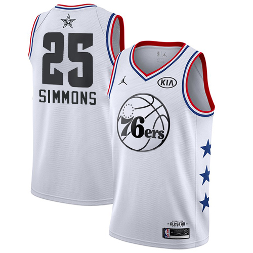 Philadelphia 76ers #25 Ben Simmons White Jordan Swingman 2019 All-Star Game Jersey Mens
