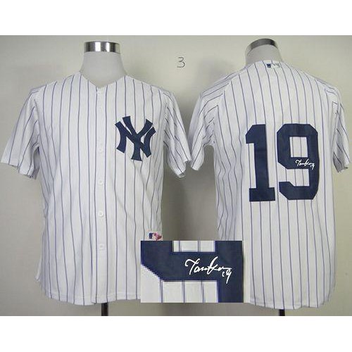 New York Yankees #19 Masahiro Tanaka White Autographed Stitched Jersey Men's