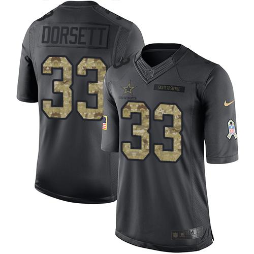 Cowboys #33 Tony Dorsett Black Men's Stitched Limited 2016 Salute To Service Jersey