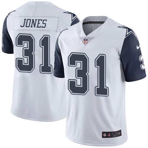 Dallas Cowboys #31 Byron Jones White Youth Stitched Limited Rush Jersey Youth