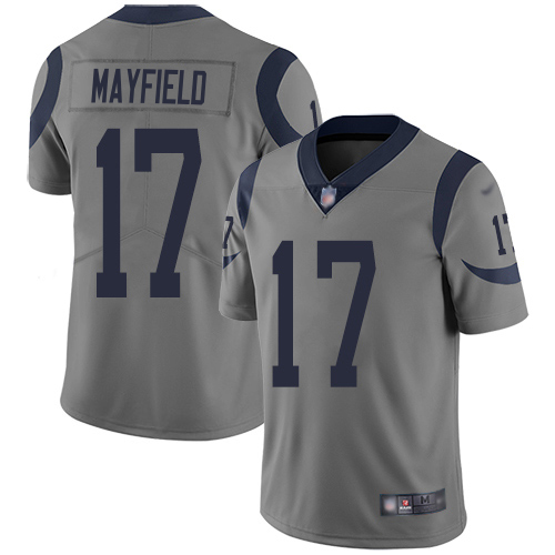 Rams #17 Baker Mayfield Gray Men's Stitched Limited Inverted Legend Jersey