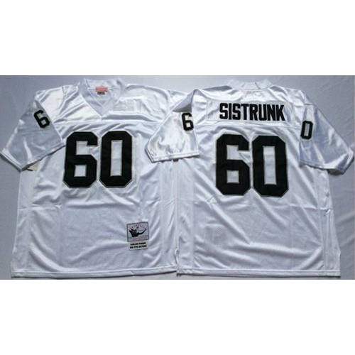 Mitchell And Ness Las Vegas Raiders #60 Otis Sistrunk White Throwback Stitched Jersey Men's