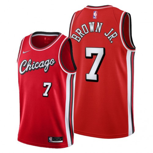 Chicago Chicago Bulls #7 Troy Brown Jr. Youth 2021-22 City Edition Red Jersey Youth