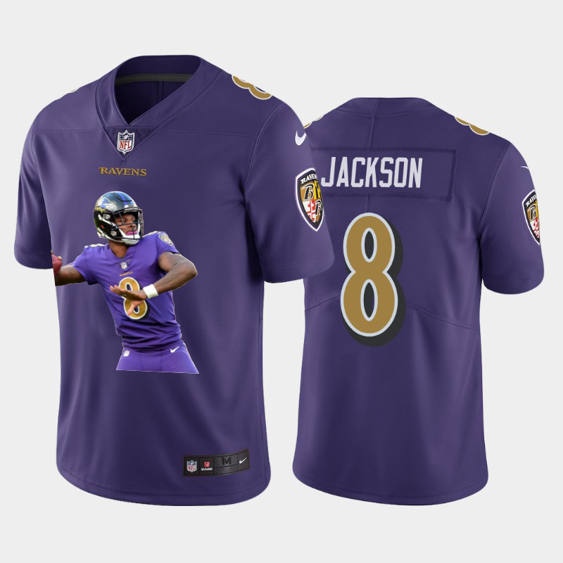 Baltimore Ravens #8 Lamar Jackson Team Hero 5 Vapor Limited Jersey Purple