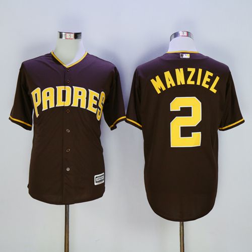 San Diego Padres #2 Johnny Manziel Coffee New Cool Base Stitched Jersey Men's