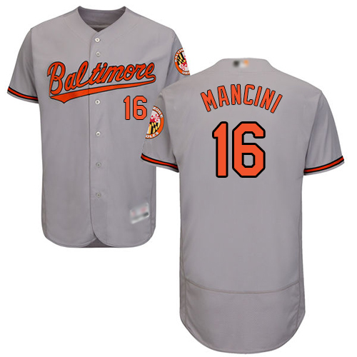 Baltimore Orioles #16 Trey Mancini Grey Flexbase Authentic Collection Stitched Jersey Men's