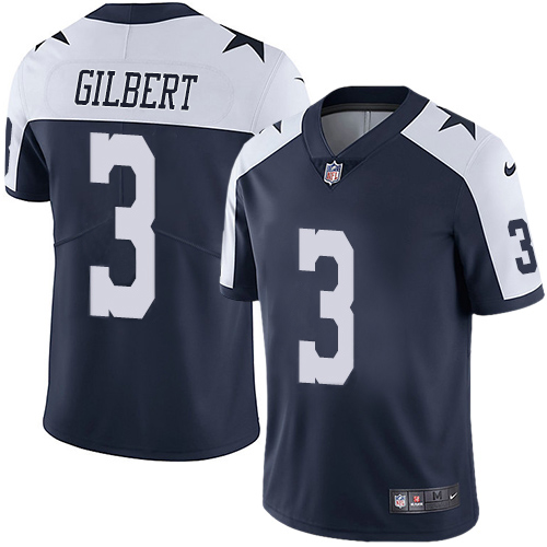 Dallas Cowboys #3 Garrett Gilbert Navy Blue Thanksgiving Men's Stitched Vapor Untouchable Limited Throwback Jersey Men's