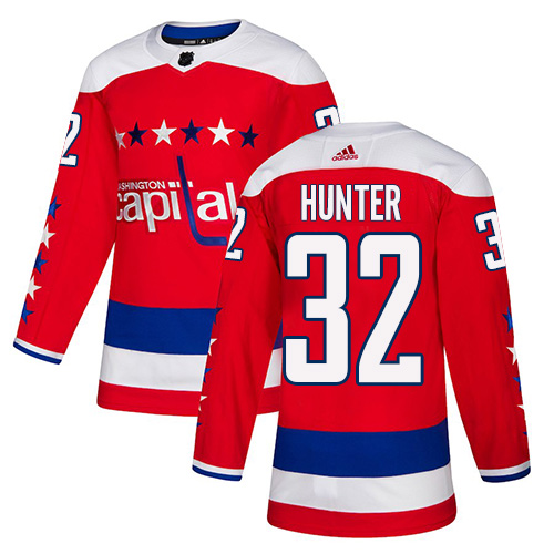 Adidas Washington Capitals #32 Dale Hunter Red Alternate Authentic Stitched Jersey Men's
