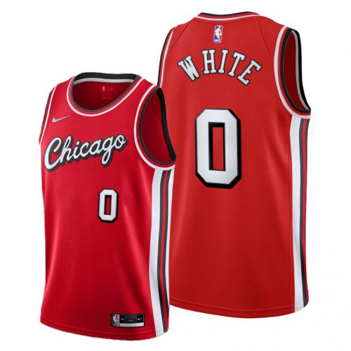 Chicago Chicago Bulls #0 Coby White Mens 2021-22 City Edition Red Jersey Mens