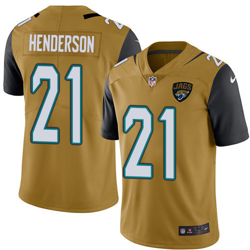 Jacksonville Jaguars #21 C.J. Henderson Gold Youth Stitched Limited Rush Jersey Youth