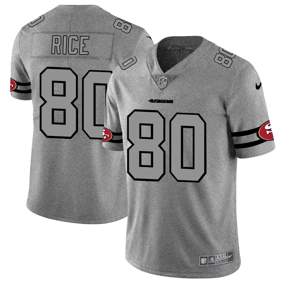 San Francisco 49ers #80 Jerry Rice Men's Gray Gridiron II Vapor Untouchable Limited Jersey
