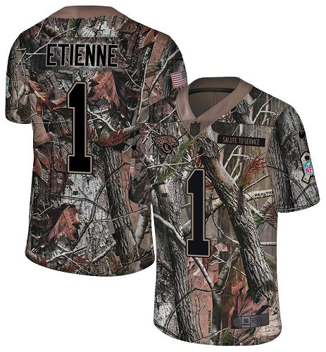 Jaguars #1 Travis Etienne Camo Youth Stitched Limited Rush Realtree Jersey