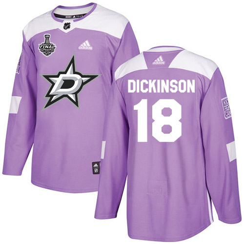 Adidas Dallas Stars #18 Jason Dickinson Purple Authentic Fights Cancer Youth 2020 Stanley Cup Final Stitched Jersey Youth