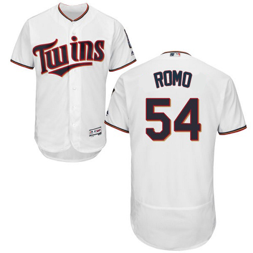 Minnesota Twins #54 Sergio Romo White Flexbase Authentic Collection Stitched Jersey Men's