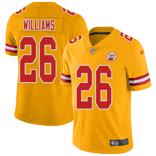 Kansas City Chiefs #26 Damien Williams Gold Men's Stitched Limited Inverted Legend Jersey Men's
