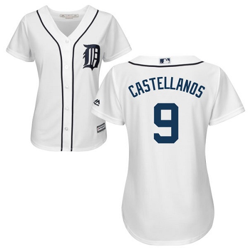 Detroit Tigers #9 Nick Castellanos White Home Women's Stitched Jersey Womens