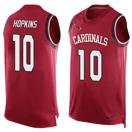 Cardinals #10 DeAndre Hopkins Red Team Color Men's Stitched Limited Tank Top Jersey