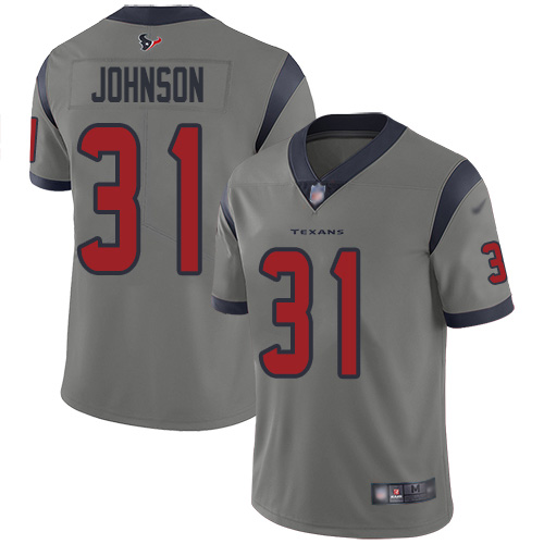 Houston Texans #31 David Johnson Gray Men's Stitched Limited Inverted Legend Jersey Men's