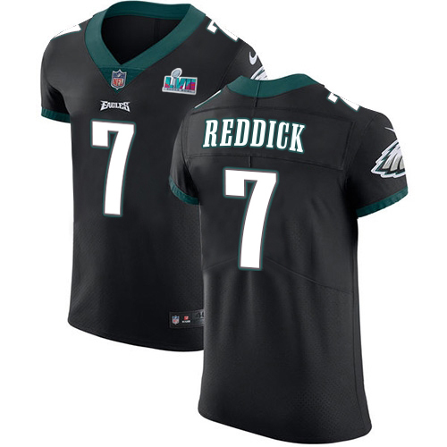Eagles #7 Haason Reddick Black Alternate Super Bowl LVII Patch Men's Stitched New Elite Jersey