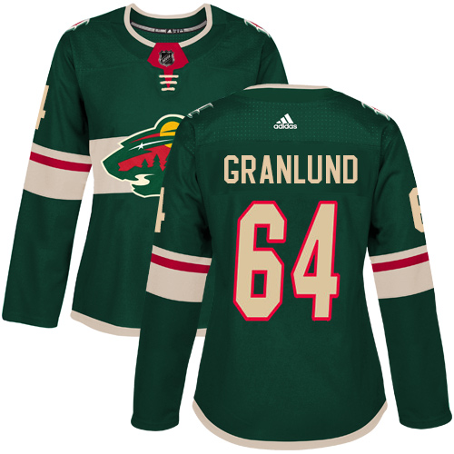 Adidas Minnesota Wild #64 Mikael Granlund Green Home Authentic Women's Stitched Jersey Womens