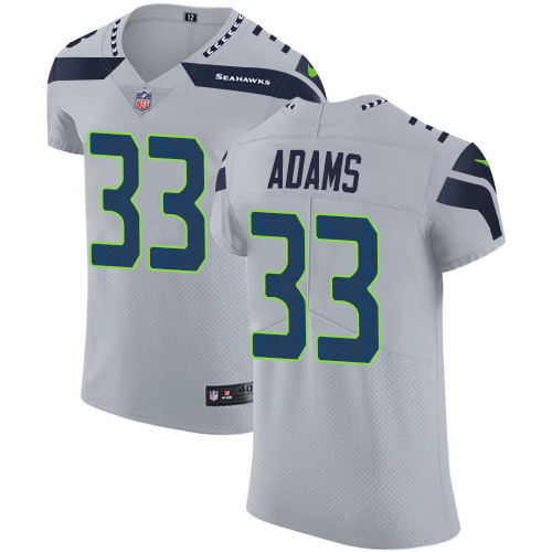 Seahawks #33 Jamal Adams Grey Alternate Men's Stitched New Elite Jersey