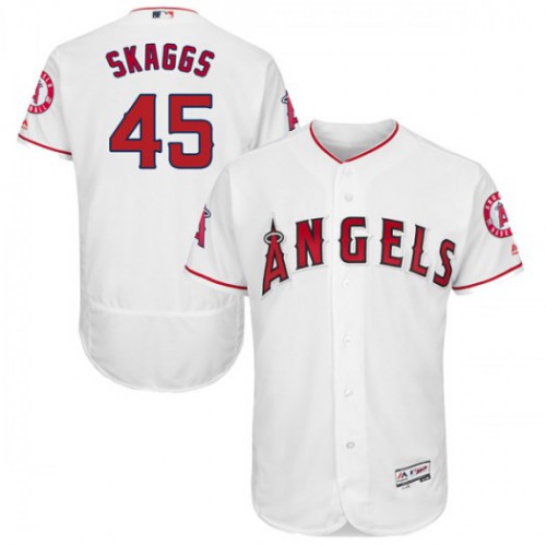 Los Angeles Angels of Anaheim #45 Tyler Skaggs White Flexbase Authentic Collection Stitched Jersey Men's