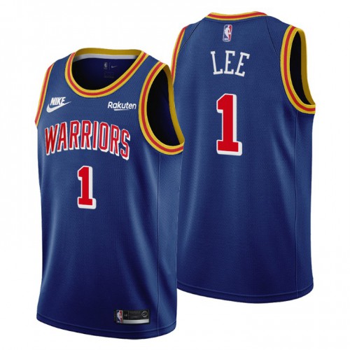 Golden State Golden State Warriors #1 Damion Lee Youth Releases Classic Edition 75th Anniversary Jersey Blue Youth