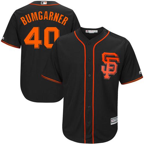 San Francisco Giants #40 Madison Bumgarner Black Alternate New Cool Base Stitched Jersey Men's