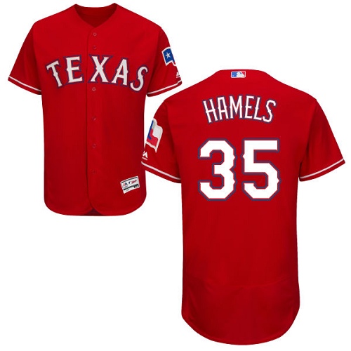 Texas Rangers #35 Cole Hamels Red Flexbase Authentic Collection Stitched Jersey Men's