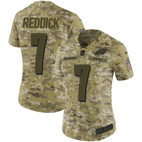 Eagles #7 Haason Reddick Camo Women's Stitched Limited 2018 Salute To Service Jersey