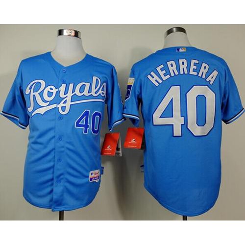 Kansas City Royals #40 Kelvin Herrera Light Blue Alternate Cool Base Stitched Jersey Men's