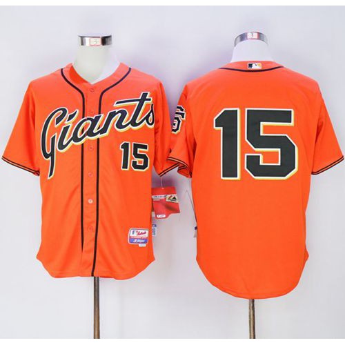 San Francisco Giants #15 Bruce Bochy Orange Alternate Cool Base Stitched Jersey Men's