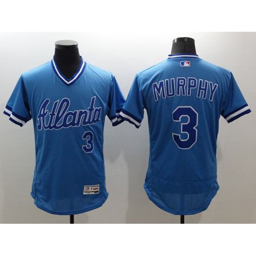 Atlanta Braves #3 Dale Murphy Light Blue Flexbase Authentic Collection Cooperstown Stitched Jersey Men's
