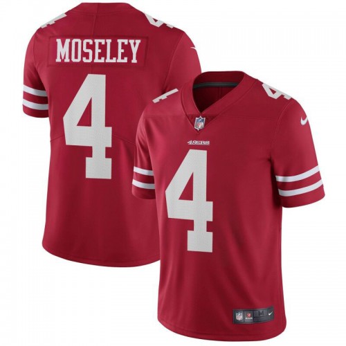 San Francisco 49ers #4 Emmanuel Moseley Red Team Color Men's Stitched Vapor Untouchable Limited Jersey Men's