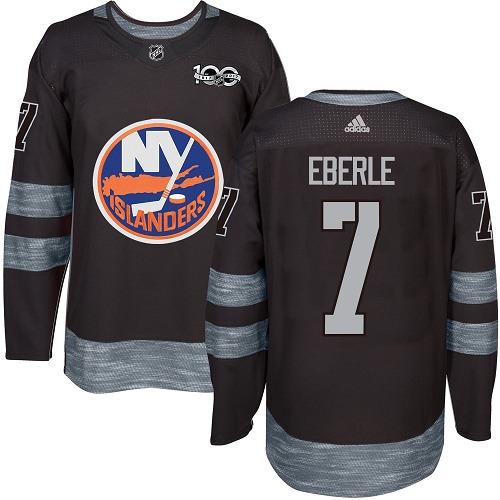 Adidas New York Islanders #7 Jordan Eberle Black 1917-2017 100th Anniversary Stitched Jersey Men's