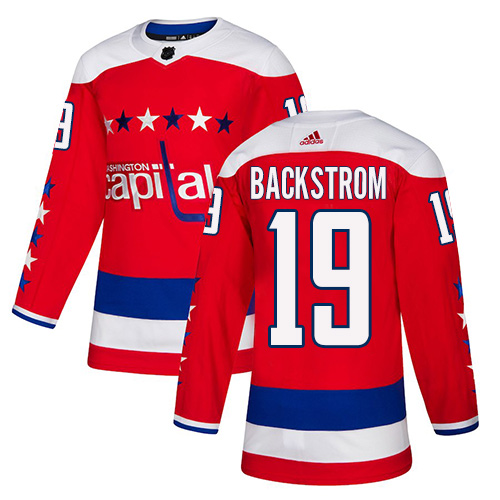 Adidas Washington Capitals #19 Nicklas Backstrom Red Alternate Authentic Stitched Youth Jersey Youth