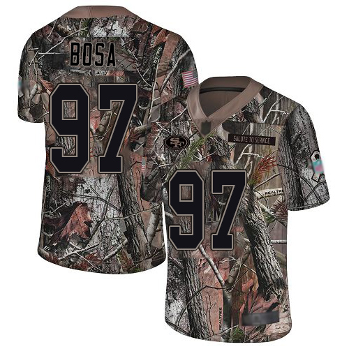 49ers #97 Nick Bosa Camo Youth Stitched Limited Rush Realtree Jersey