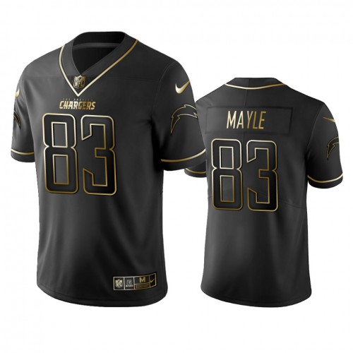 Los Angeles Chargers #83 Vince Mayle Men's Stitched Vapor Untouchable Limited Black Golden Jersey Men's
