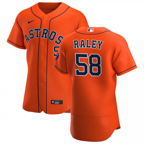 Houston Houston Astros #58 Brooks Raley Men's Orange Alternate 2020 Authentic Team Jersey Men's