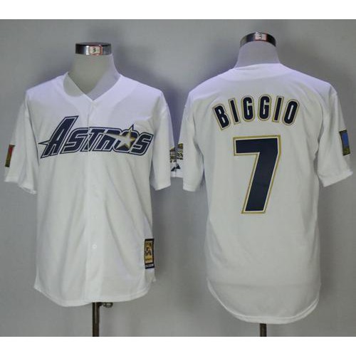 Houston Astros #7 Craig Biggio White 1981 Turn Back The Clock Stitched Jersey Men's