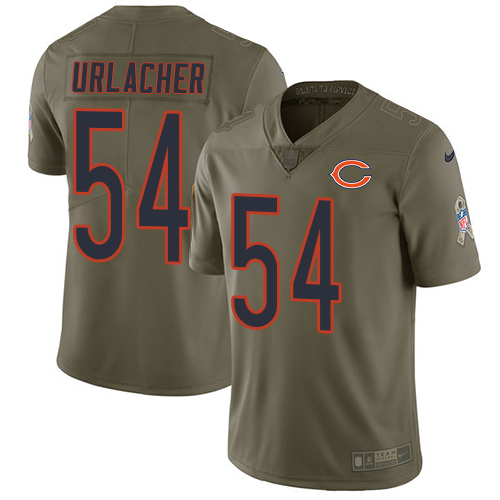Chicago Bears #54 Brian Urlacher Olive Men's Stitched Limited 2017 Salute To Service Jersey Men's