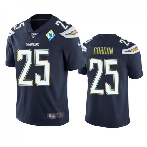 Los Angeles Los Angeles Chargers #25 Melvin Gordon Navy 60th Anniversary Vapor Limited Jersey Men's