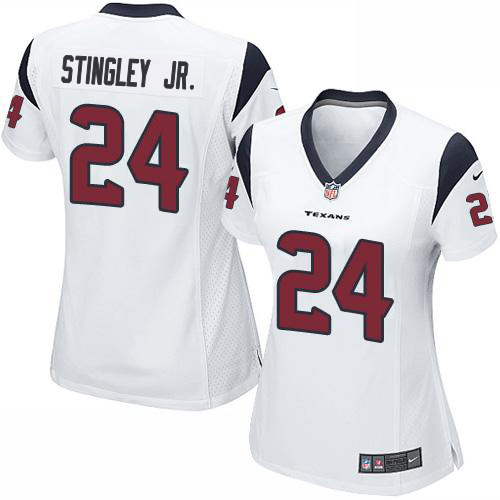 Texans #24 Derek Stingley Jr. White Women's Stitched Elite Jersey