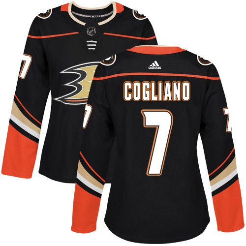 Adidas Anaheim Ducks #7 Andrew Cogliano Black Home Authentic Women's Stitched Jersey Womens